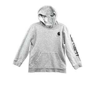 Carhartt Hoodie Boys Medium 10-12 Gray Workwear Outdoors Gorpcore Camping‎ Gym